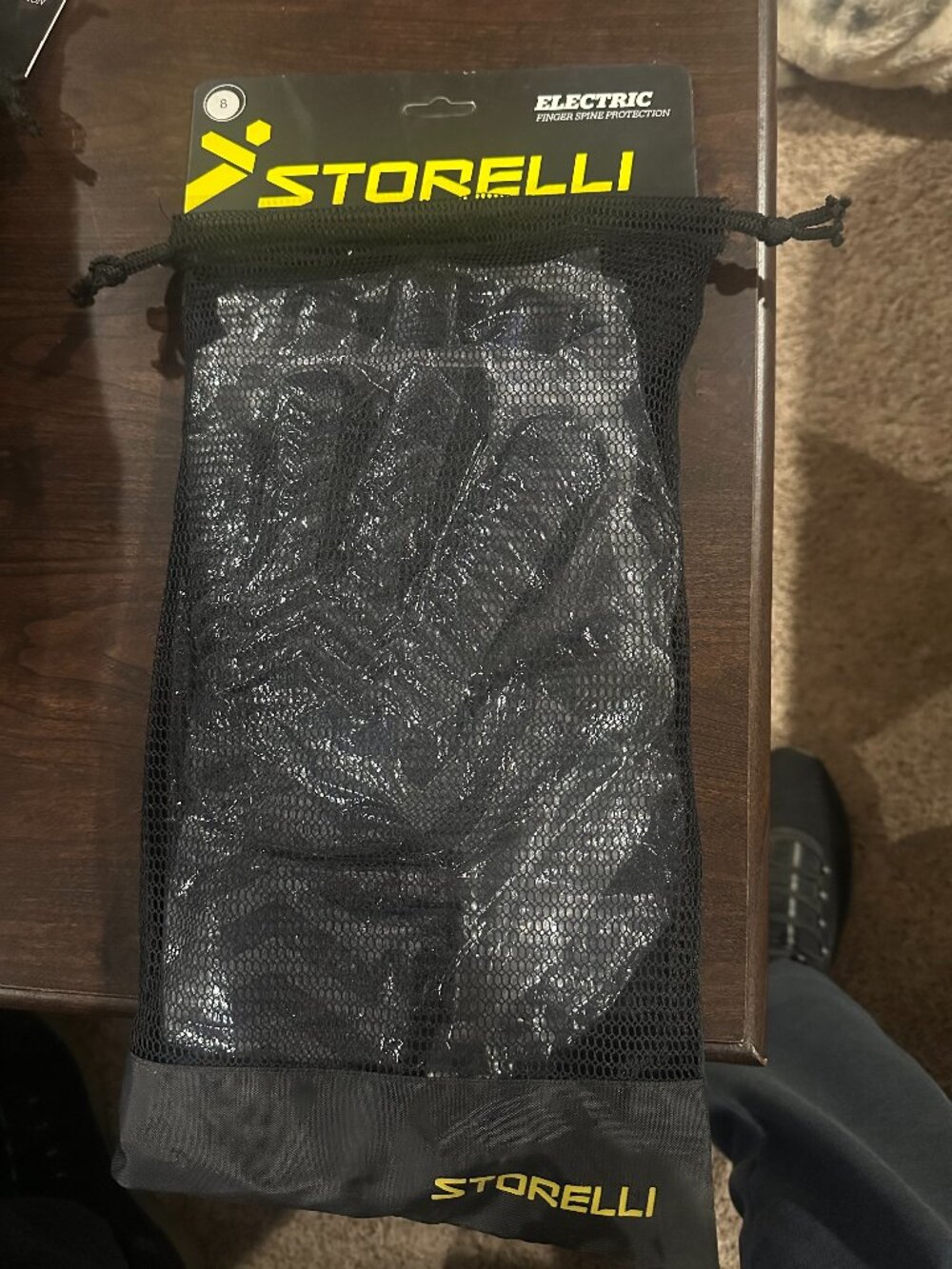 STORELLI ELECTRIC GOALIE GLOVES SIZE 8 BLACK